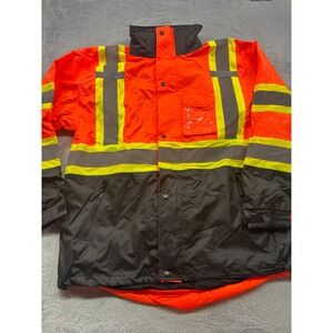 PIP Protective Industrial Products Hi Vis Orange Black Fleece Lined Jacket XL